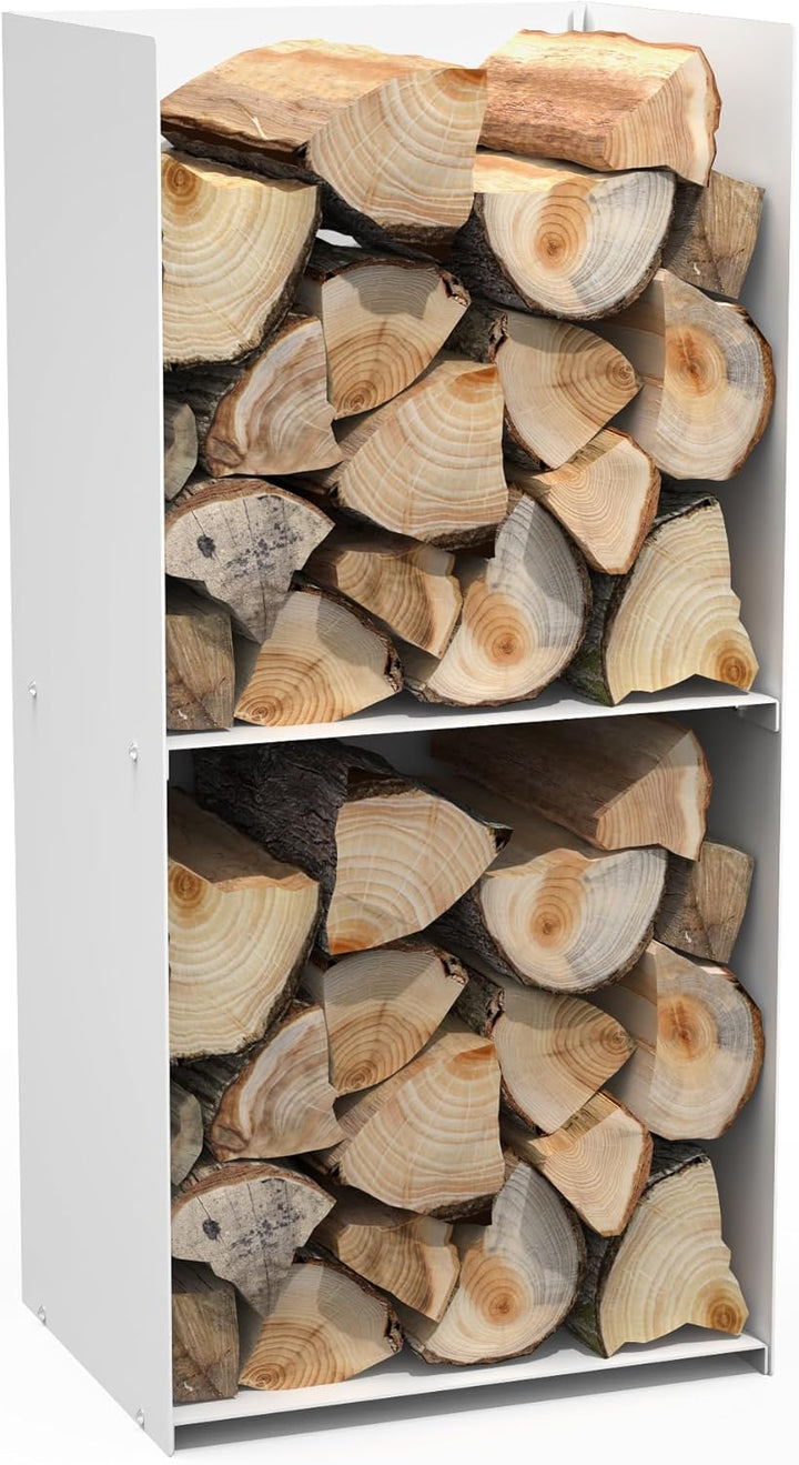 teileplus24 BHS9 Kaminholzregal Innen Aussen | Brennholzregal Metall | Kaminholzkorb | Industrial Lo