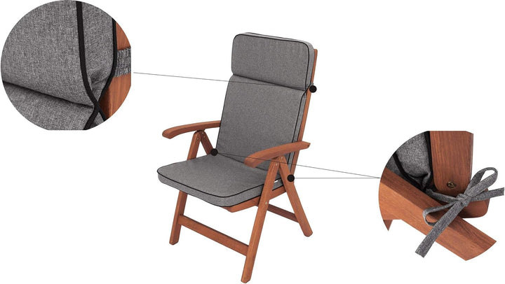 Bjird 1-Stück Stuhlauflagen für Gartenmöbel Sitzpolster für Hochlehner, Gartenmöbelauflagen, Gartens