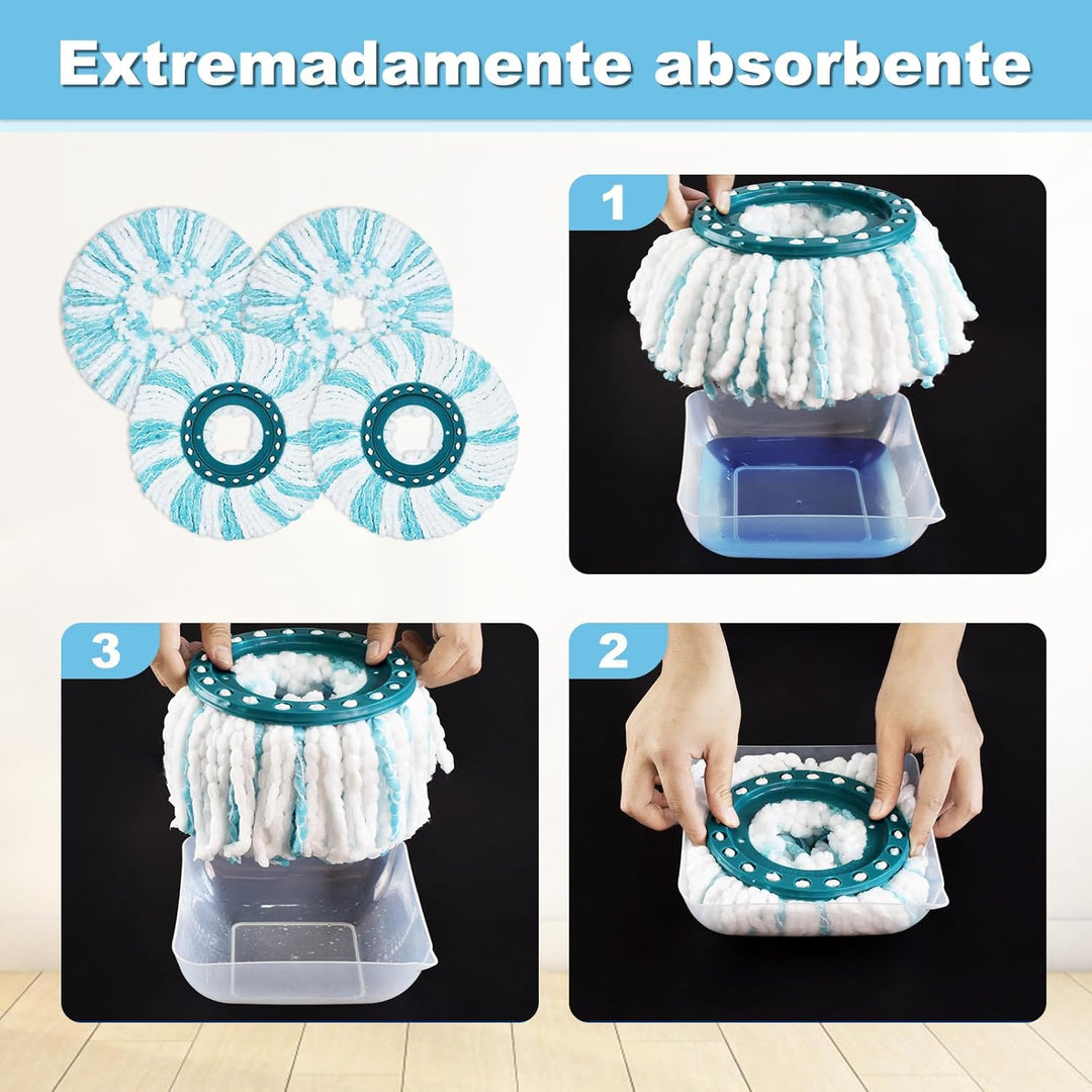 Bodenwischer Ersatzbezug, Wischmopp Bezug Kompatibel Mit Leifheit Clean Twist Disc Mop Ergo Wischmop