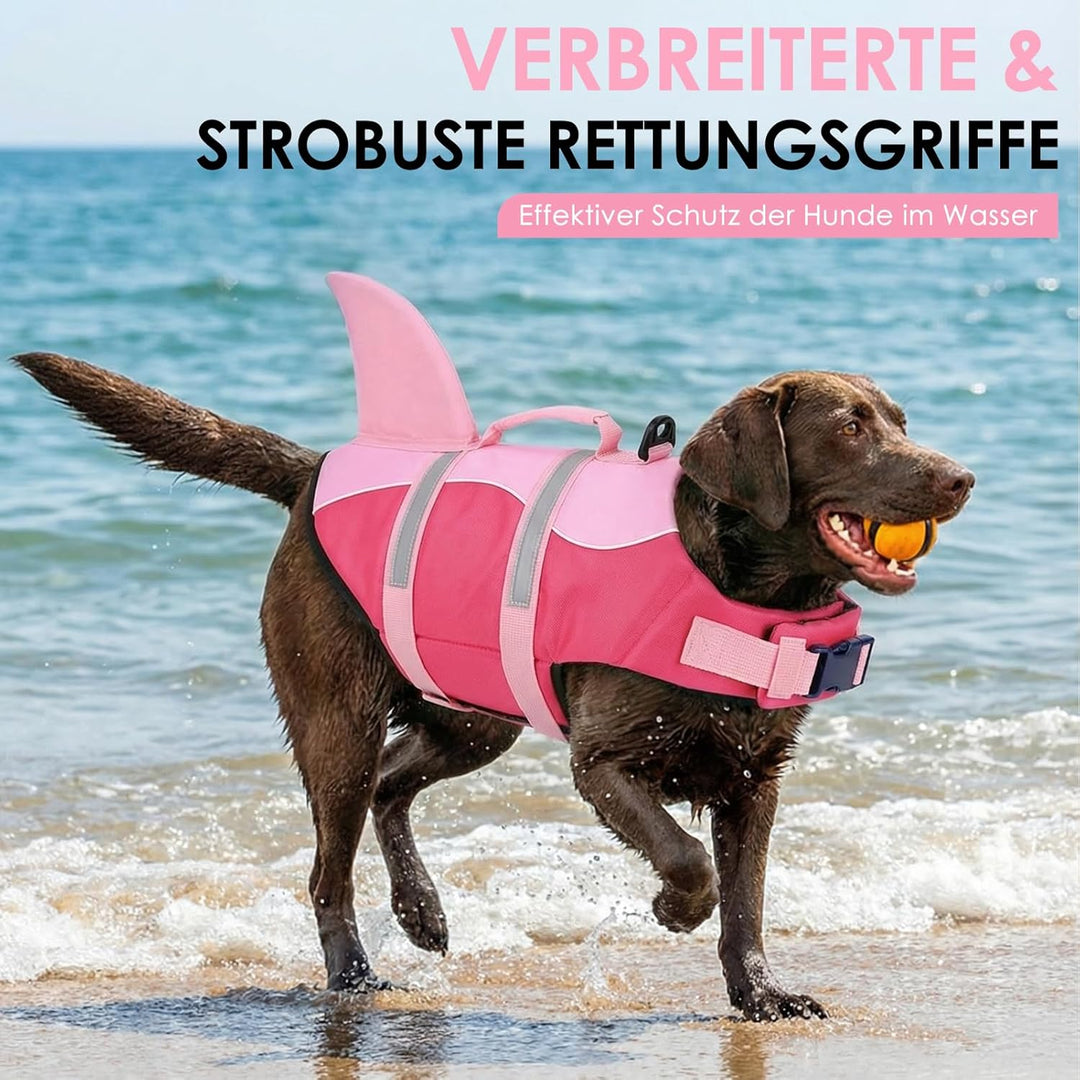 AOFITEE Schwimmweste Hund Klein, Verstellbar Hunde Schwimmweste Hai, Ripstop Hundeschwimmweste Klein