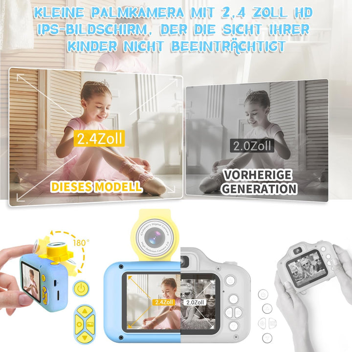 ARNSSIEN Digitalkamera für Kinder Kamera,2,4" IPS Kinderkamera mit 180°Flip | 1080P videokamera &amp; Se