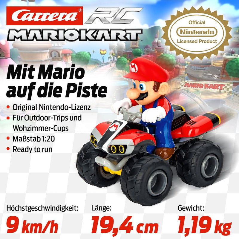 Carrera Mario Kart™, Mario - Quad ferngesteuertes Auto | Carrera RC | Offroad-Pistenaction | Masssta