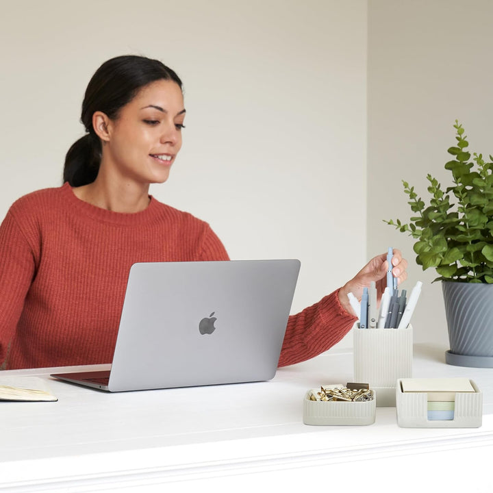 Ästhetisches Schreibtisch-Organizer-Set für Ihr Büro, stabiles Schreibtischzubehör aus Beton für Dam