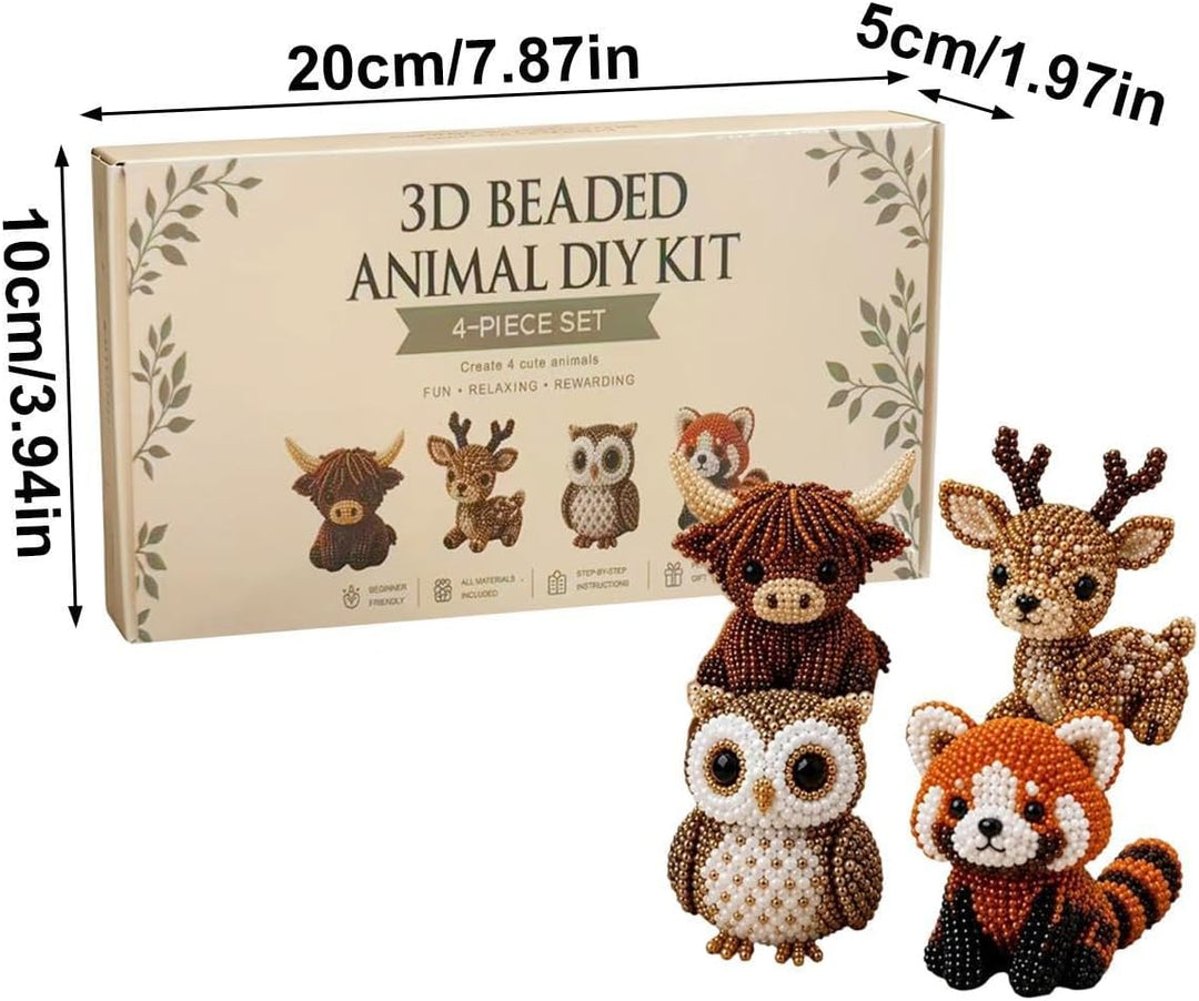 Lezaota 3D-Perlen-Tiere, Perlen-Bastelset, 3D-Perlen-Tier-Bastelset, winzige Perlen, Tier-Bastelset