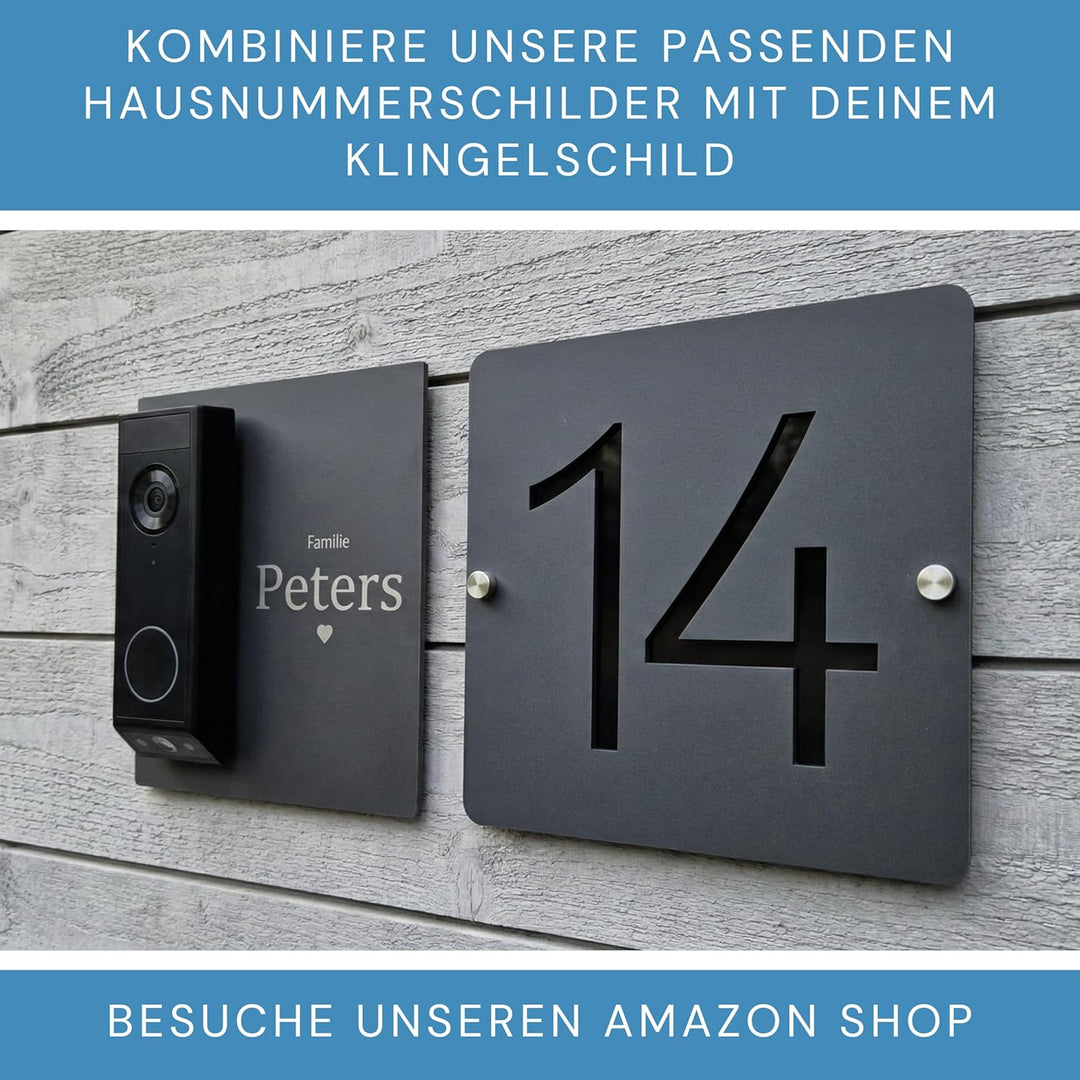 Klingelschild für Reolink Video Doorbell PoE/WiFi D340W D340P |Schwarz oder Anthrazit | Hausnummer,