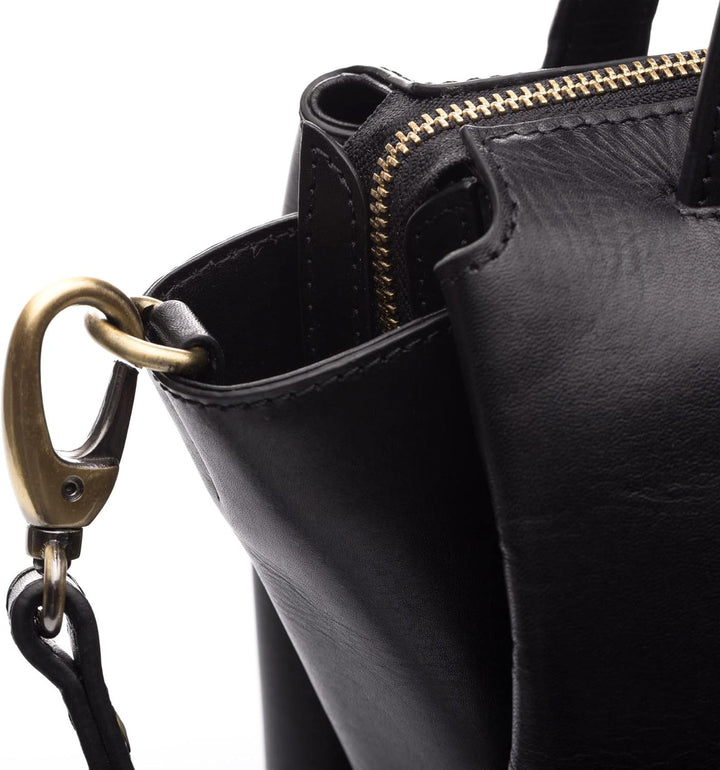 SID & VAIN Handtasche mit Schultergurt ATLANTA aus Premium Leder I Henkeltasche für Damen I Umhänget