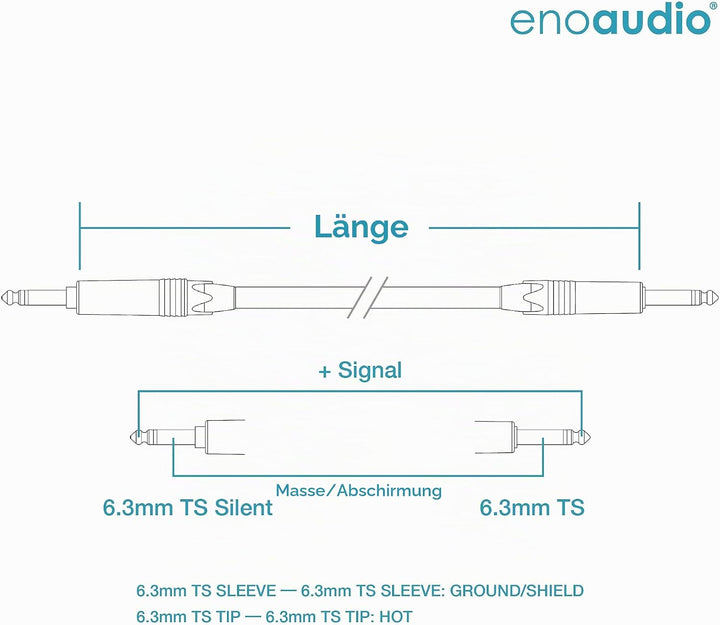 enoaudio Mogami 2524 Instrument Kabel | Neutrik Gold Silent Switch 6,3mm TS klinke - 6,3mm TS klinke