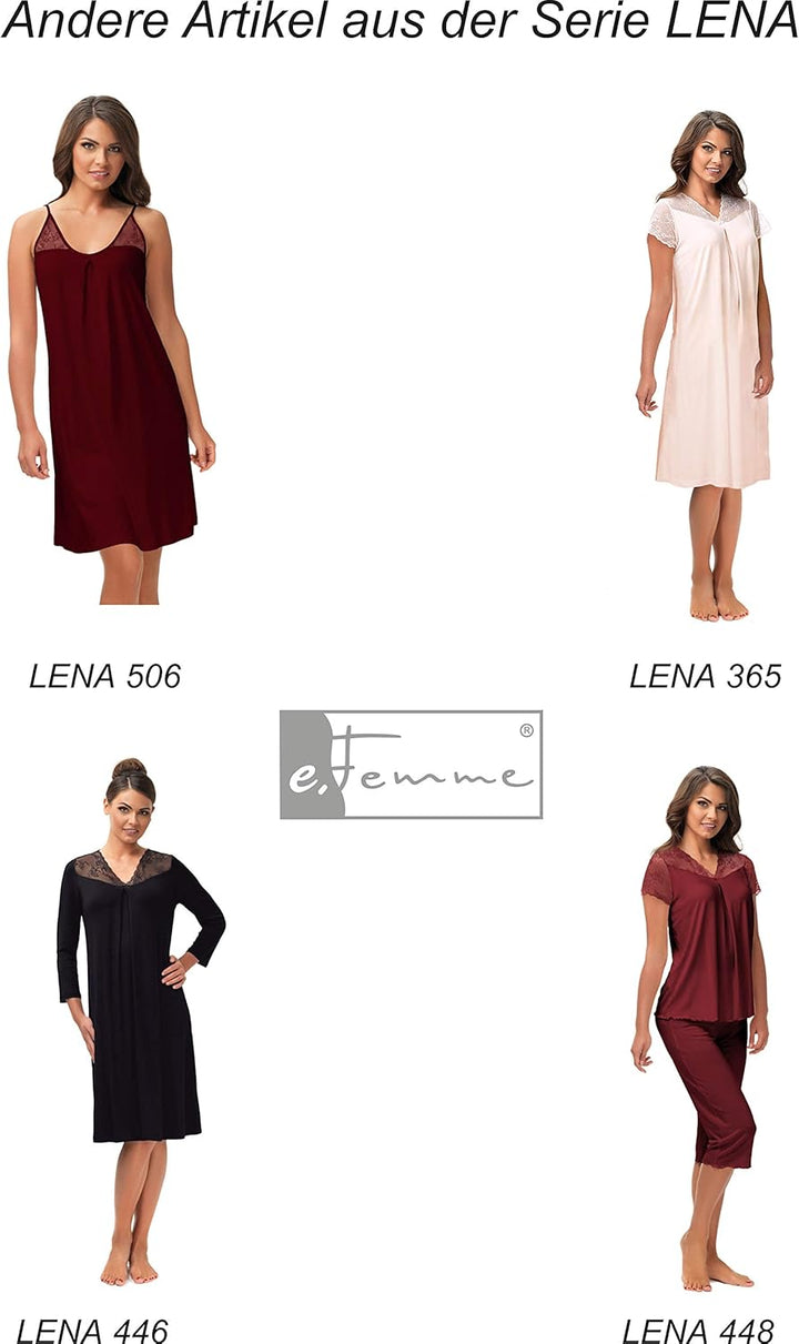 e.Femme Damen Morgenmantel Lena 490 aus Viskose Weinrot 38, Weinrot 38