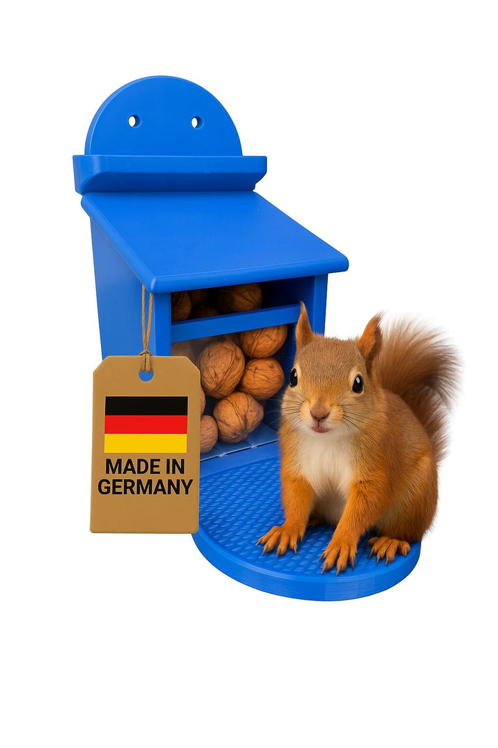 Eichhörnchen Futterbox - Eichhörnchen Futterstation - Wetterfest aus Kunststoff - Futterautomat/Futt
