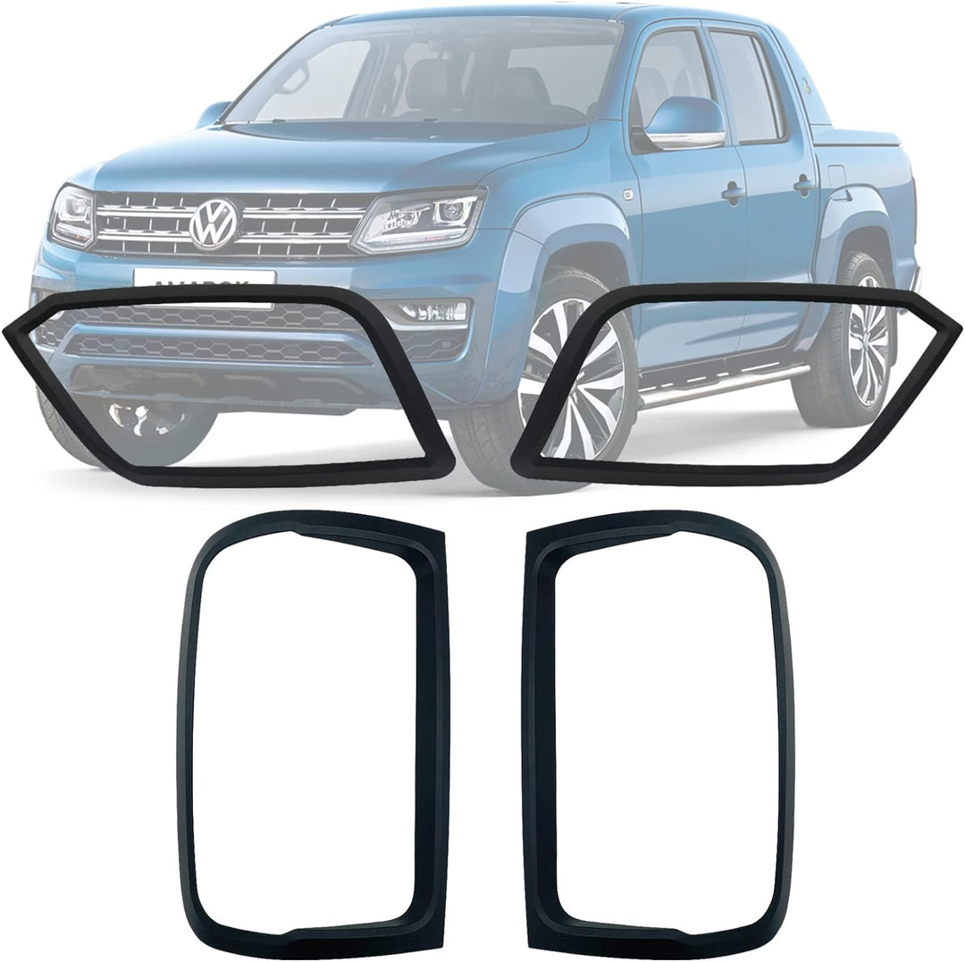 JHCHAN Heckscheinwerferabdeckung, Vorder- und Rücklicht-Set, Aussenschutzverkleidung für VW Amarok 2