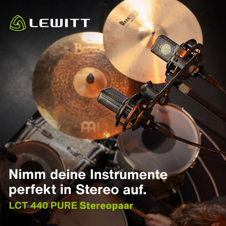Lewitt LCT 440 Pure Stereopaar XLR Studio Kondensator Mikrofon für Stereo Recording, Drums, Gitarre,