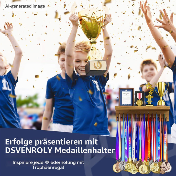 DSVENROLY Medaillenhalter Display Trophy Shelf Organizer, Stabiler Medaillenhalter Ausstellungsständ