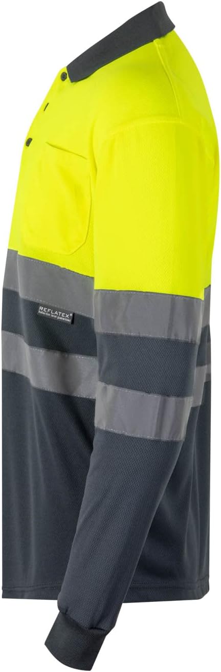 Velilla 175 - Signalshirt, langärmelig (Grösse XS) Farbe grau und gelb fluoreszierend 3XL Grau Y Ama