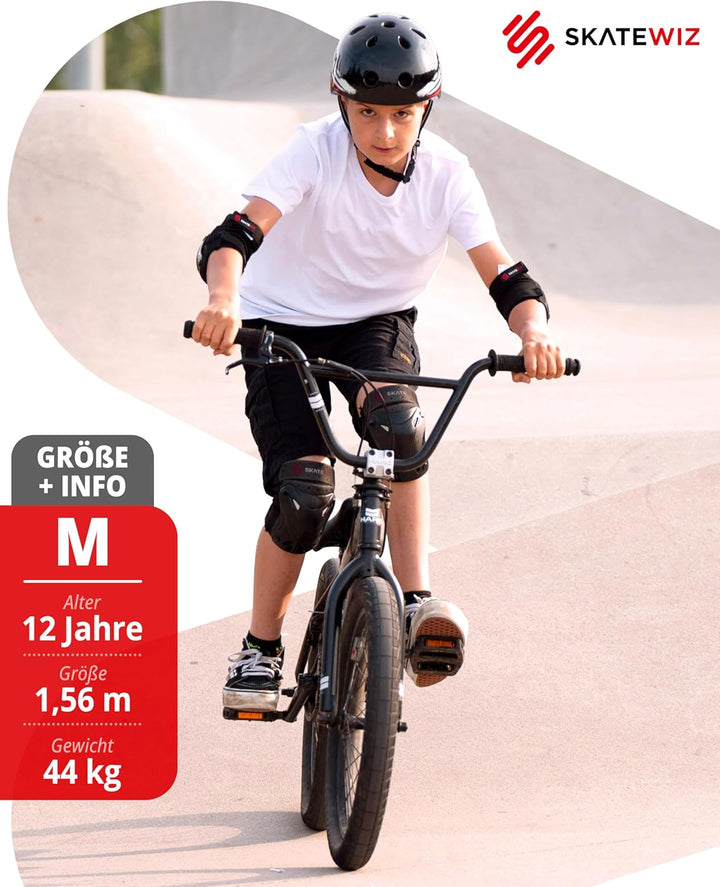 SKATEWIZ Kinder Protektoren Set Schoner - Inliner Knieschoner Kinder – Schützer Set [6er] für Kinder