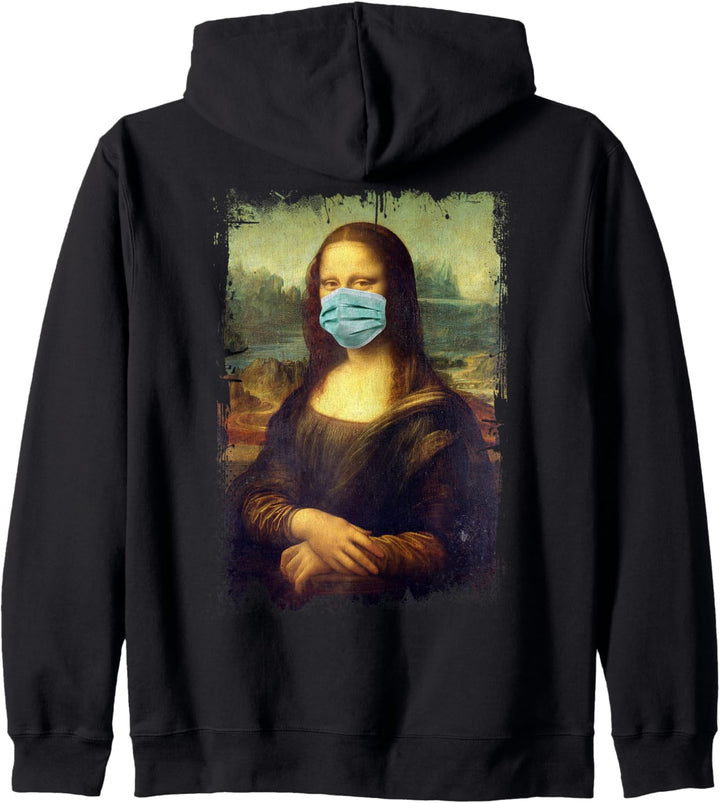 Mona Lisa mit Maske Lustige berühmte Malerei Quarantäne Kapuzenjacke