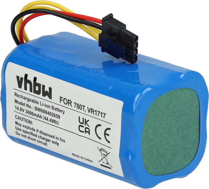 vhbw Akku kompatibel mit Blaupunkt BPK-VCBB1XPW+ Saugroboter (3000 mAh, 14,8 V, Li-Ion)