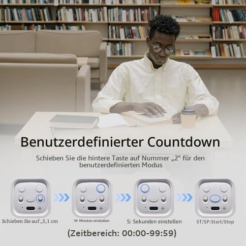 Würfel-Timer, Schwerkraftsensor, Küchentimer, Flip-Timer, Countdown, Countup, 5/10/30/60 Minuten, be