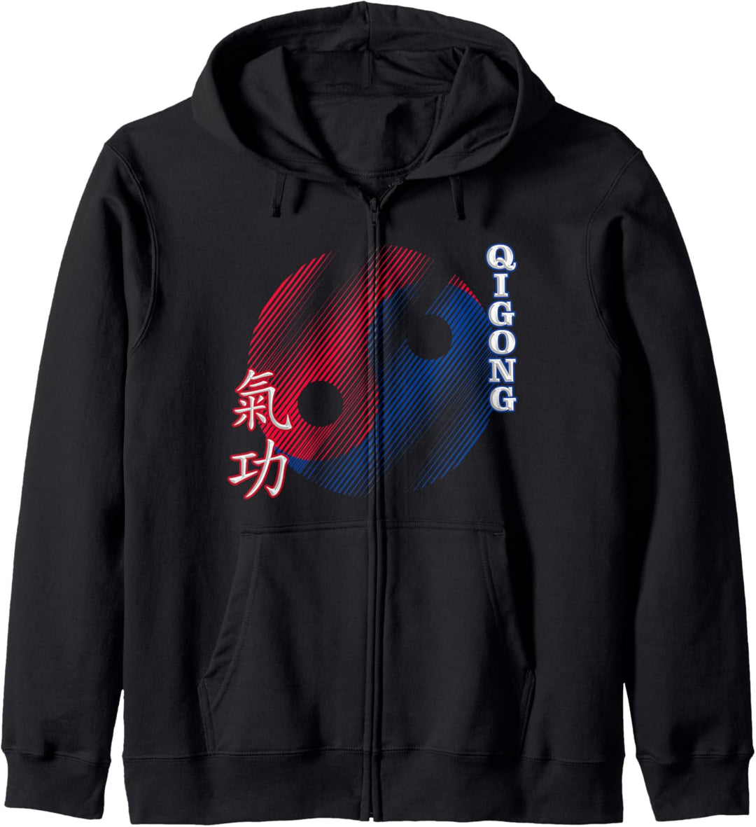 Qi Gong chinesische Energiemeditation Qigong, Yin Yang Kapuzenjacke