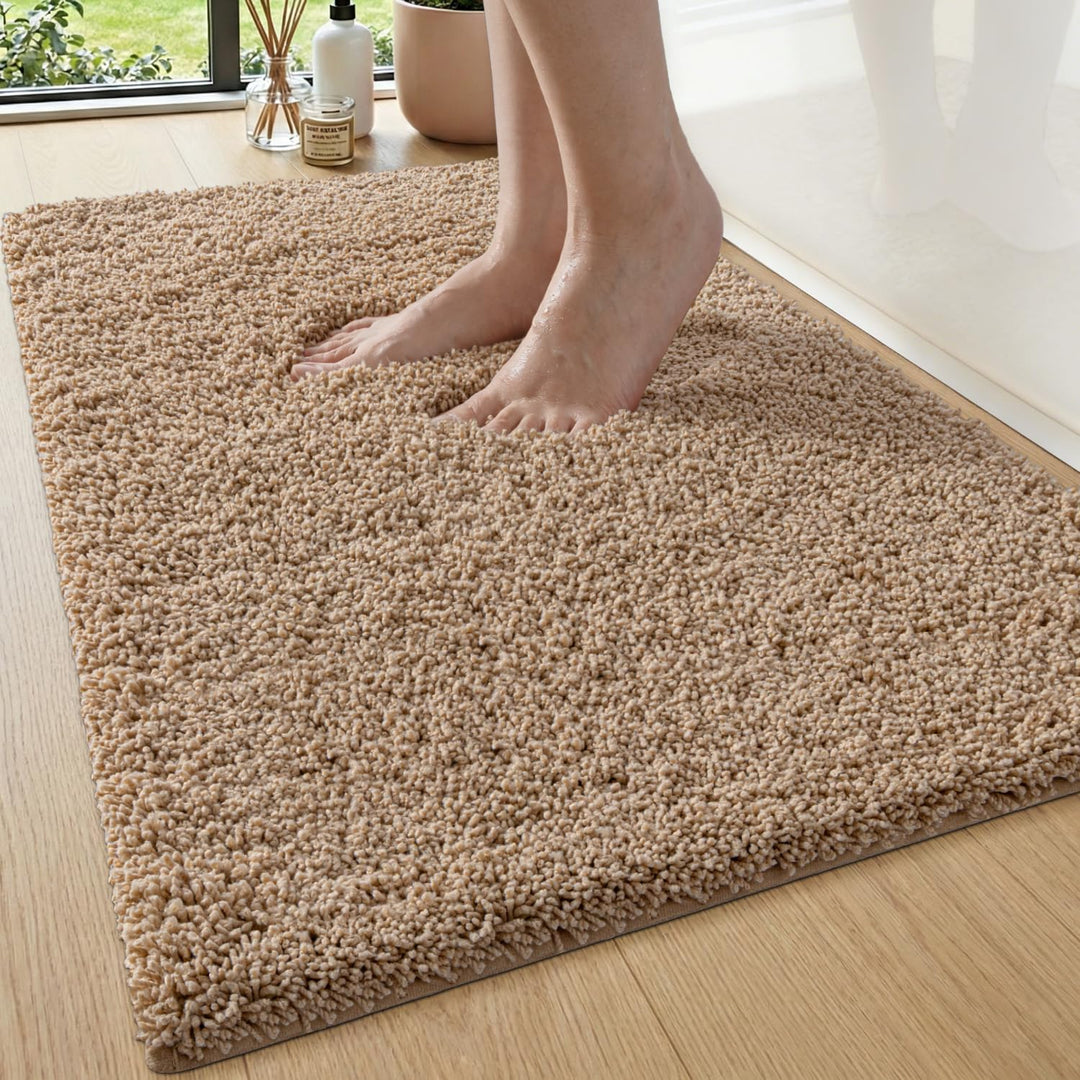 DEXI Badezimmerteppich 50 x 80 cm, Badematte rutschfest Saugfähig, Flauschig und Extra Dick, Badvorl