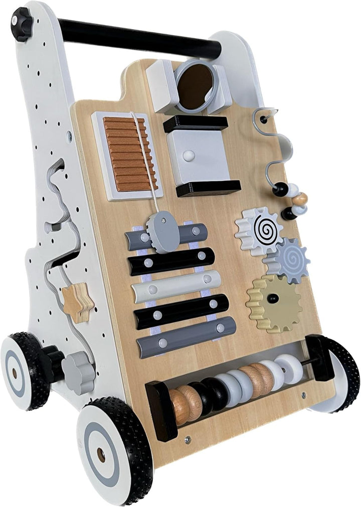 TikTakToo Activity Baby Walker Lernspielzeug Motorikspielzeug Gehfrei Lauflernhilfe Holz Gummireifen