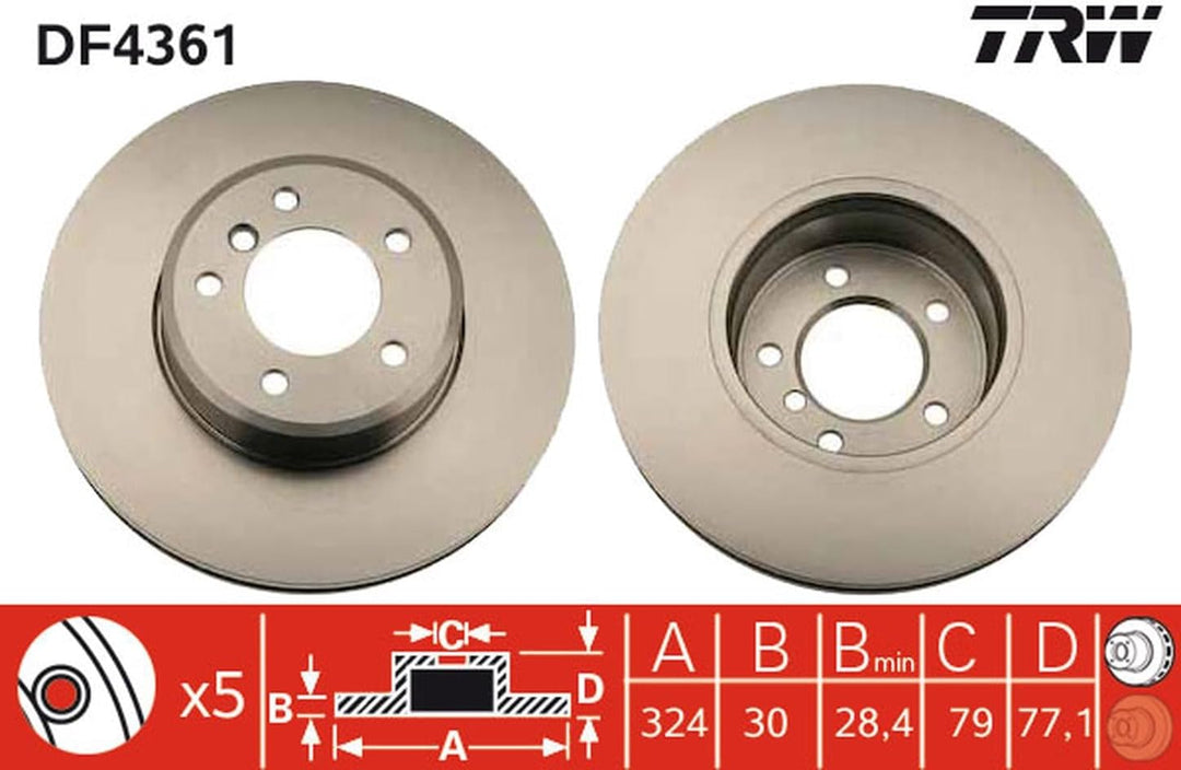 TRW Automotive AfterMarket DF4361 Bremsscheibe - (Paar)