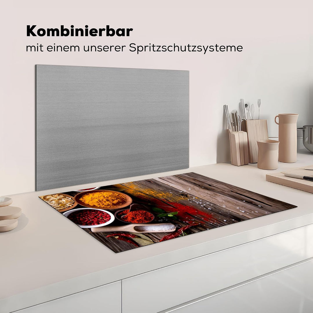 KitchenYeah© Herdabdeckplatte Einteilig Induktionsmatte Küche Abdeckung | 78x52 cm - Ceranfeld Herd