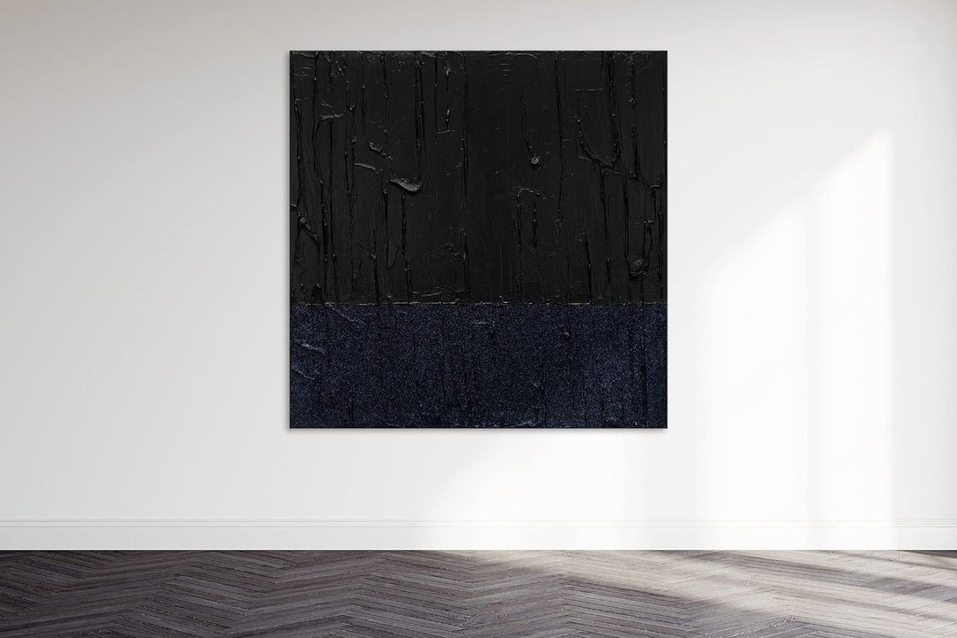 YS-Art Abstrakt Acryl Gemälde auf Leinwand Dunkles Samt handgemalt Wandbilder Wohnzimmer modern Wohn