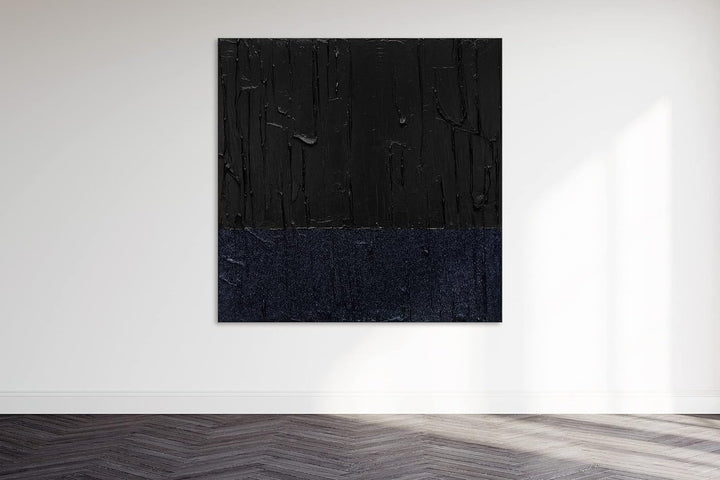 YS-Art Abstrakt Acryl Gemälde auf Leinwand Dunkles Samt handgemalt Wandbilder Wohnzimmer modern Wohn