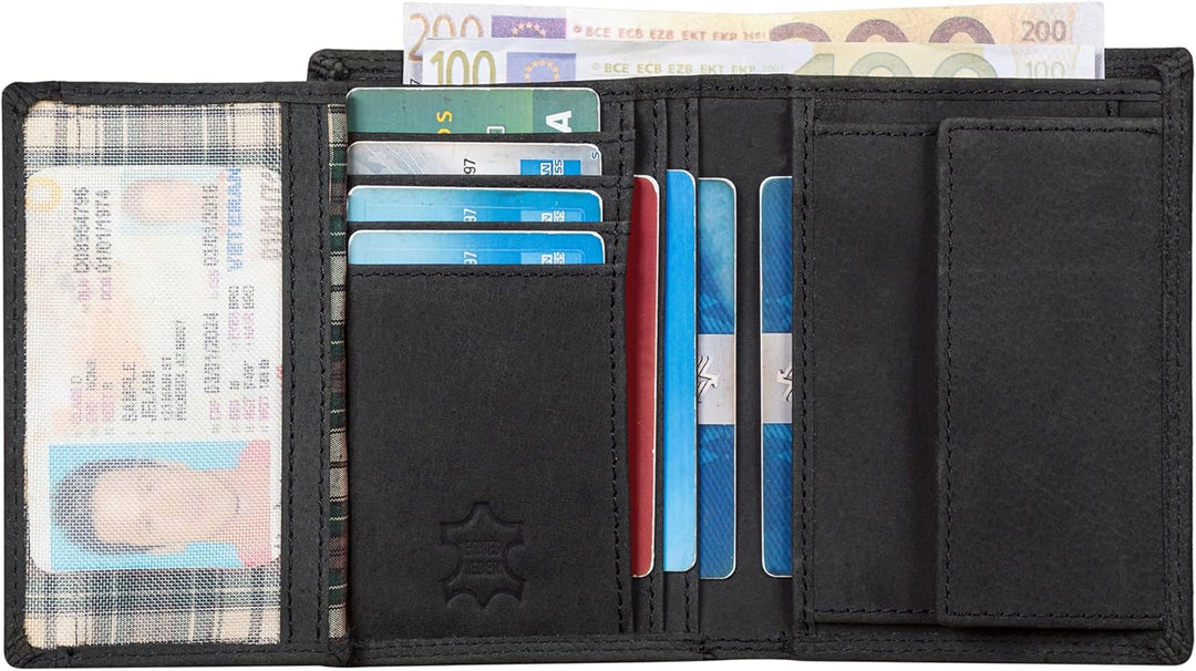 Benthill Herren Ledergeldbörse - Geldbeutel mit RFID-Schutz - Slim Portemonnaie für Herren - Echtem