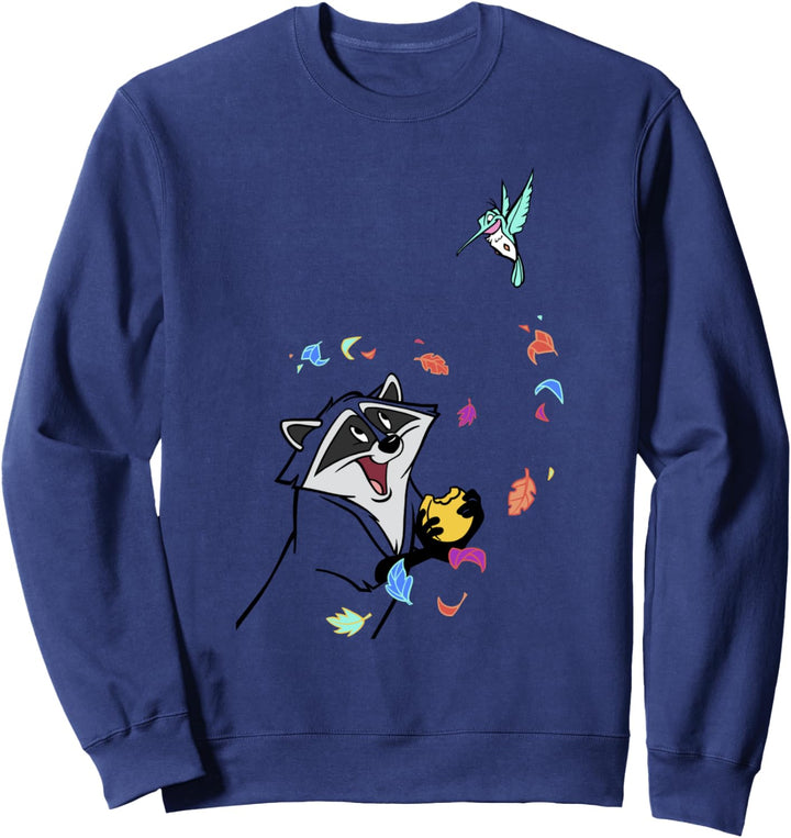 Disney Pocahontas Meeko Flit Colorful Leafs Fall Sweatshirt