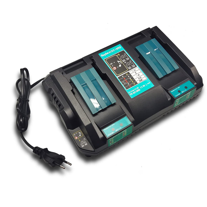 FengWings® DC18RD 4A Doppel-ladegerät, Ersatz Für Makita ladegerät 18V doppelt Akku BL1850B BL1850 B