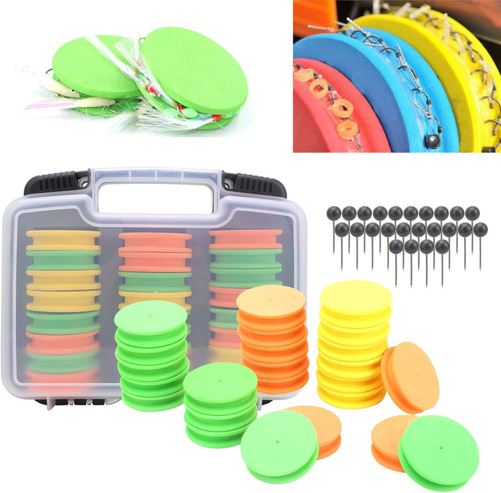 24pcs Eva Angelschnur Lagerung Spulen,Angelschnuraufbewahrung Schaumstoff,Angelschnur-Aufbewahrung F