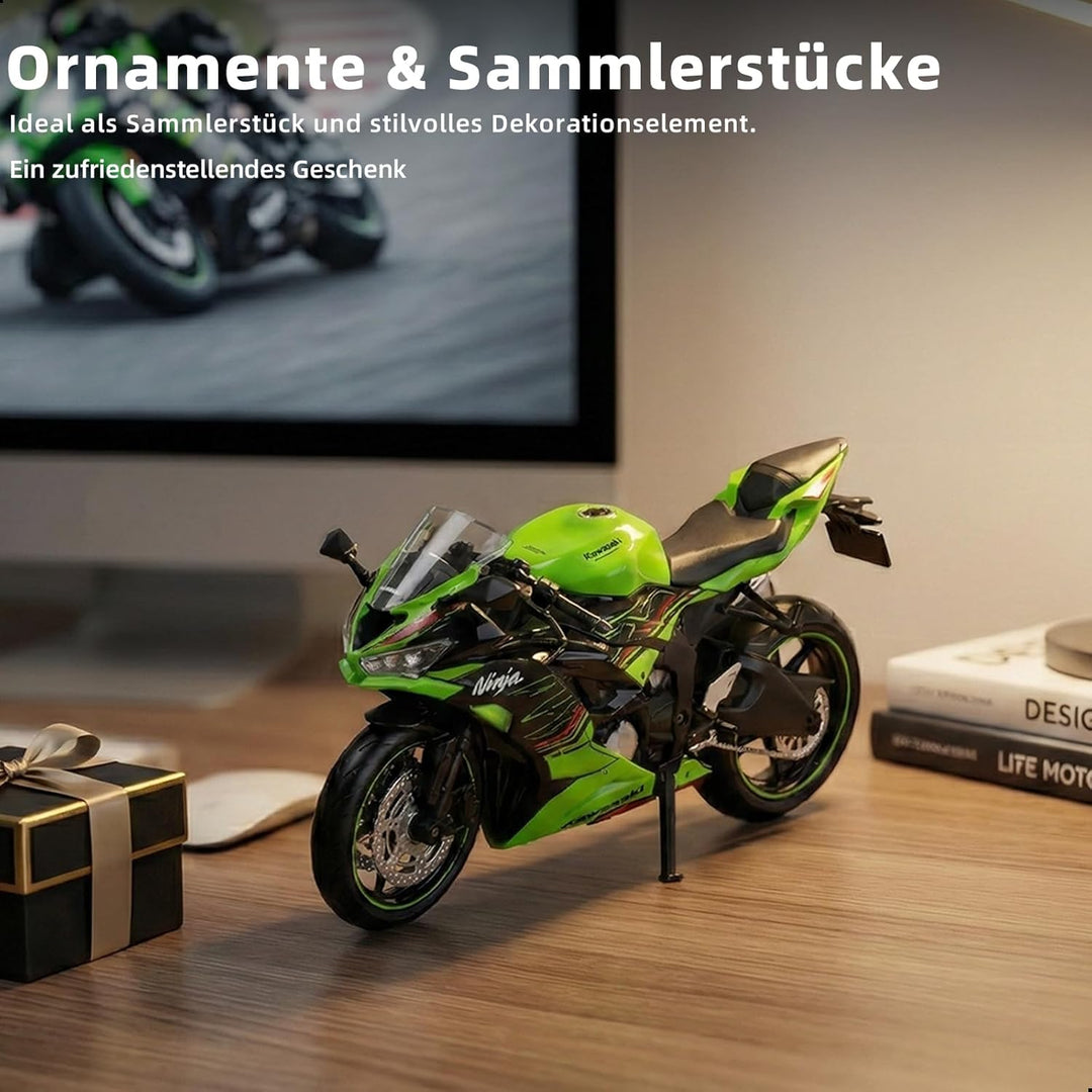 1:12 Motorradmodell Spielzeug Kompatibel für Kawasaki Ninja ZX-6R Metall-Stanze mit Kunststoffmotorr