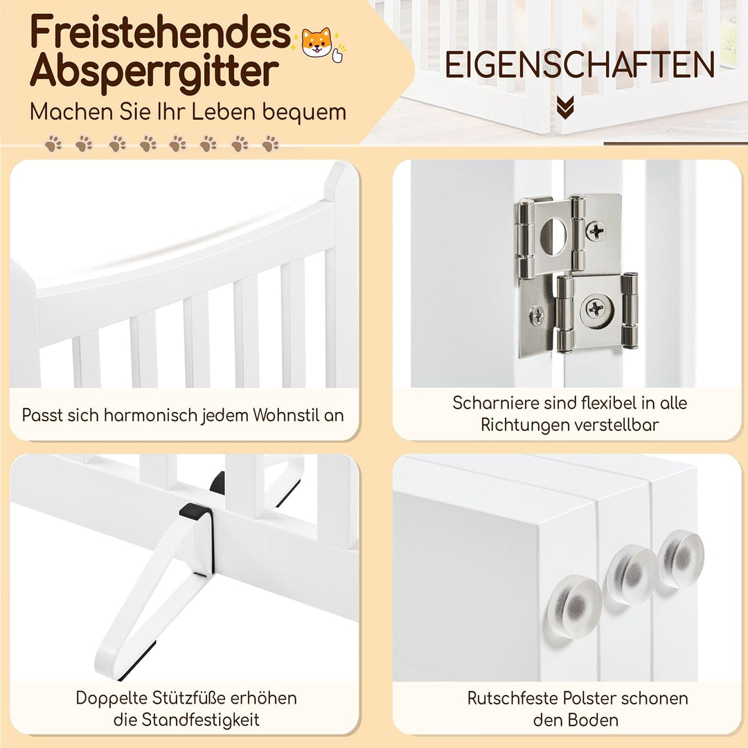 Yaheetech Absperrgitter Hund Schutzgitter, HxB: 90,5 x 151,5 cm, kaminschutzgitter mit 2 Stützfüssen