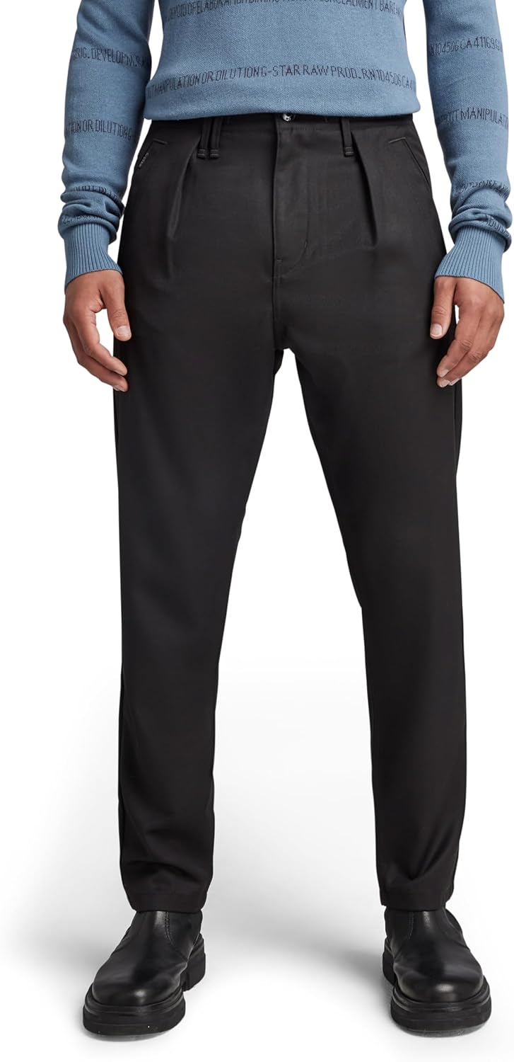 G-Star RAW Herren Pants Drawstring Tapered Chinohose 28W Schwarz (Dk Black D21979-c897-6484), 28W Sc