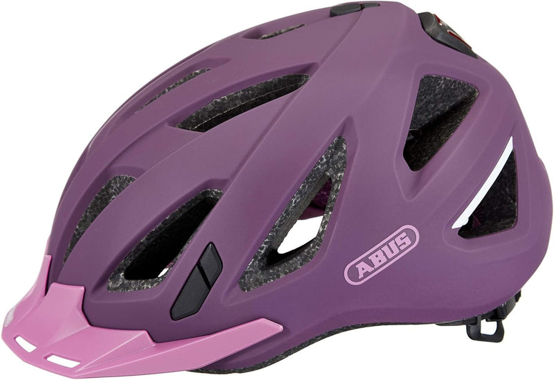 ABUS Stadthelm Urban-I 3.0 - Fahrradhelm mit Rücklicht, Schirm und Magnetverschluss - für Damen und