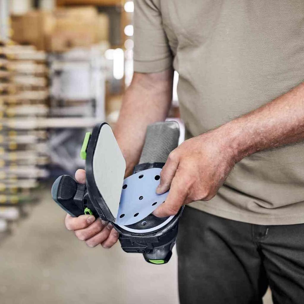 Festool Akku-Kantenschleifer ES-ETSC 125 3,0 I-Plus (mit Ansetzhilfe, Akkupacks Schnellladegerät, Sc