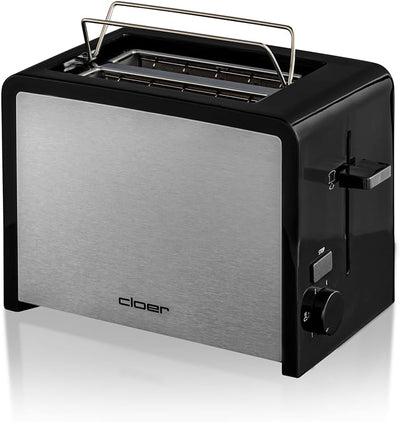 Cloer 3210 Toaster, 825 W, für 2 Toastscheiben, integrierter Brötchenaufsatz, Nachhebevorrichtung, K