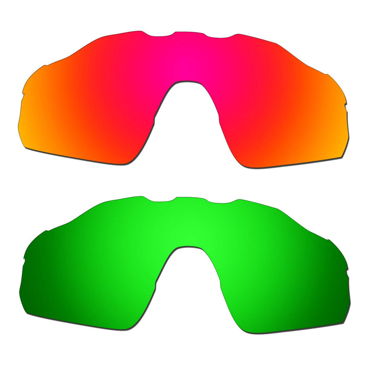 HKUCO verstärken Männer Ersatzgläser für Oakley Radar EV Pitch Rot/Emerald Grün Sunglasses