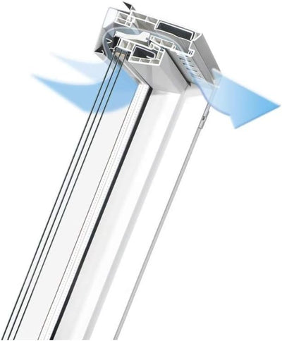 Kunststoff Dachfenster 55x118 cm OptiLight Energie mit 3-fach Verglasung, Lüftungsblende und Eindeck