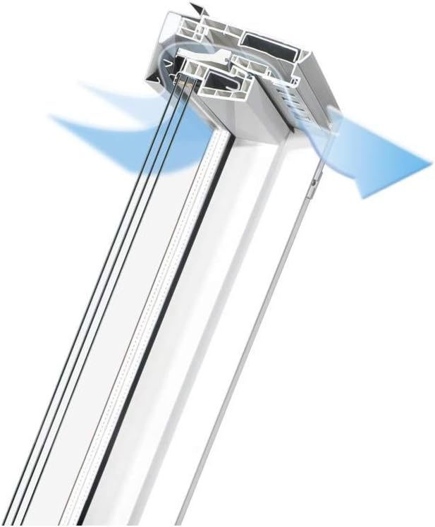 Kunststoff Dachfenster 66x118 cm OptiLight Energie mit 3-fach Verglasung, Lüftungsblende und Eindeck