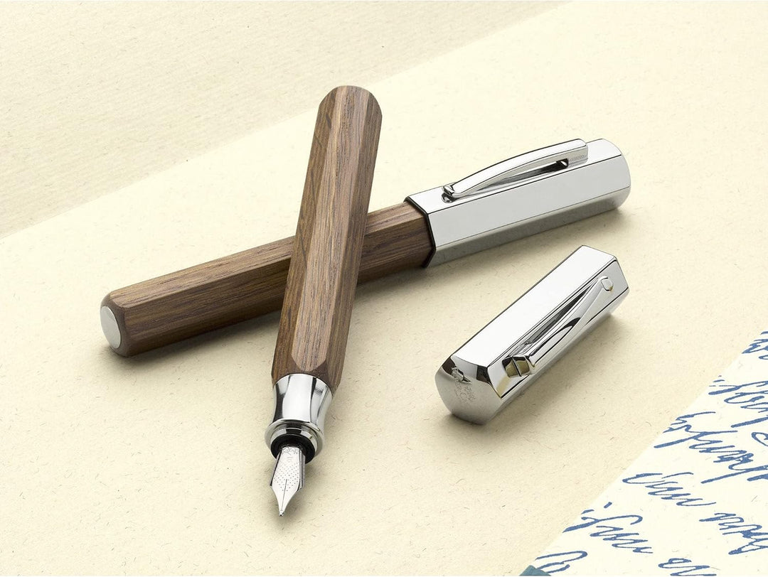 Faber-Castell 147582 Füllfederhalter Ondoro Räuchereiche, Feder EF, braun EF Räuchereiche, EF Räuche