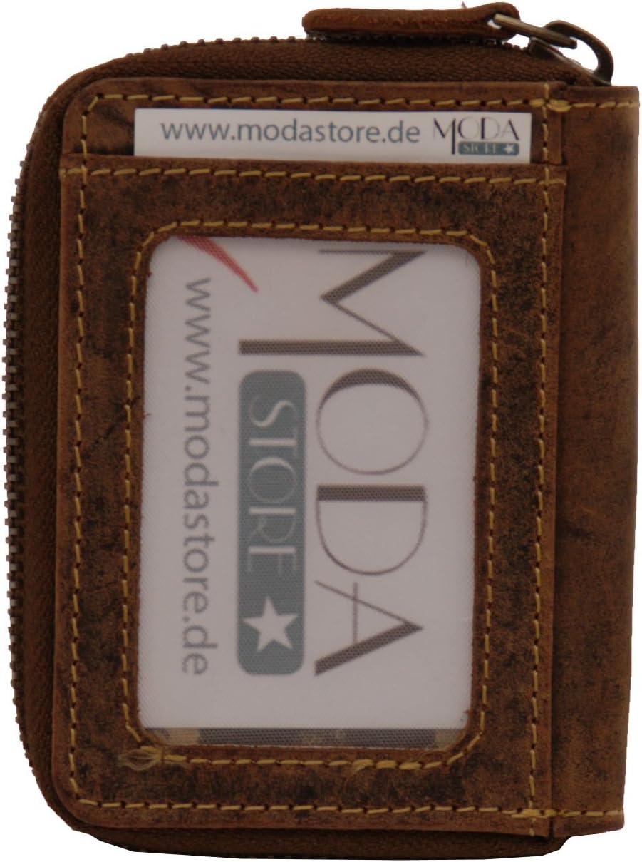 Greenburry Vintage 1667-25 Leder XXS Reissverschlussbörse Minibörse Portemonnaie