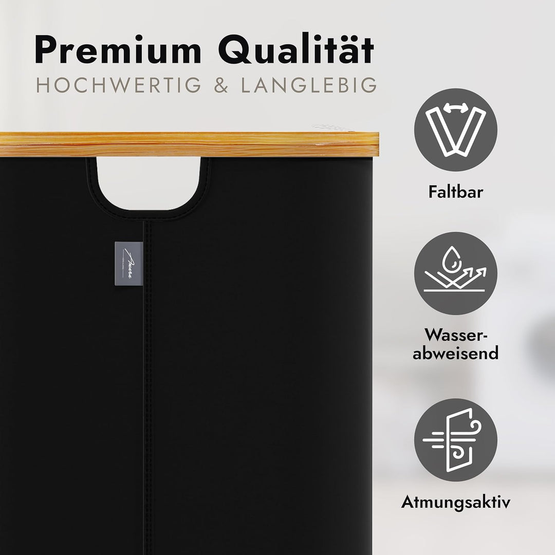 Amara Home & Living - 155 L Wäschekorb mit Deckel - Extra stabiler Wäschekorb-Wäschesammler-Aufbewah