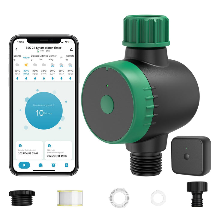 Bewässerungscomputer WLAN, Bewässerungsuhr Smart mit Wi-Fi Hub und APP Fernsteuerung,Automatischer B