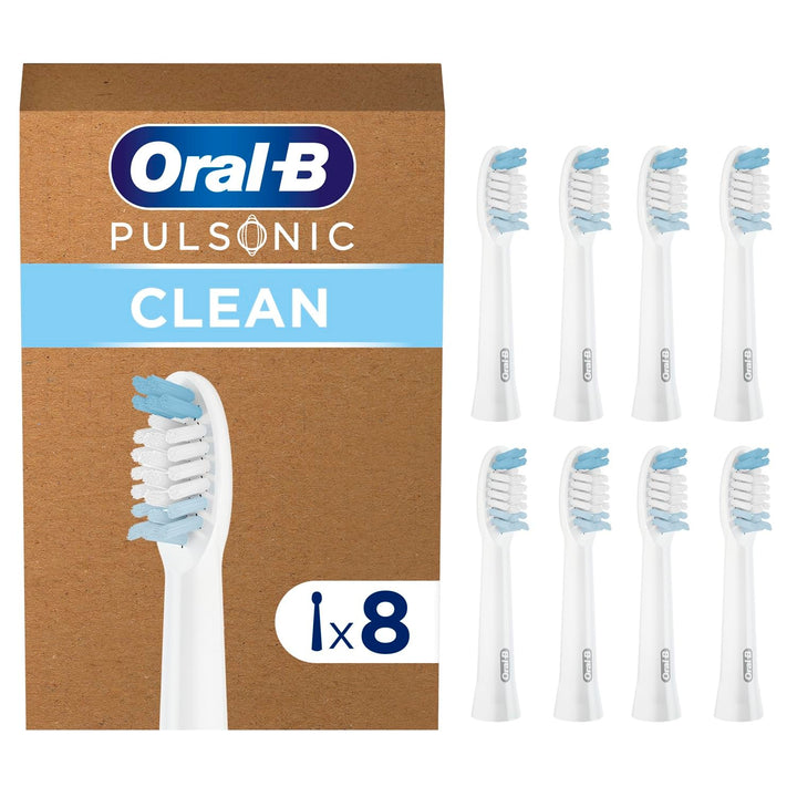 Oral-B Pulsonic Clean Aufsteckbürsten für Schallzahnbürsten, 8 Stück, Zahnbürstenaufsatz für Oral-B