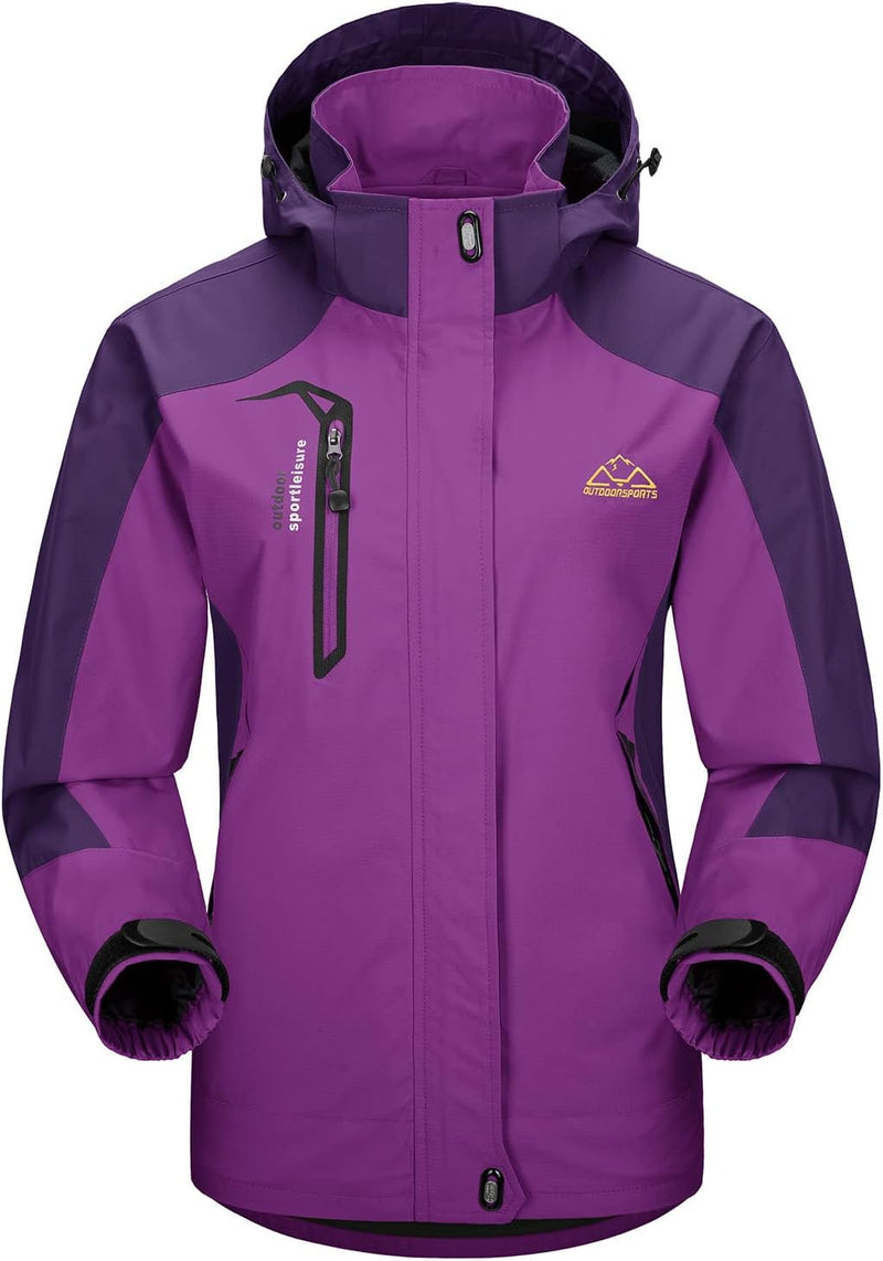 YSENTO Damen Outdoor Wanderjacke Wasserdicht Übergangsjacke Leicht Atmungsaktie Regenjacke Funktions