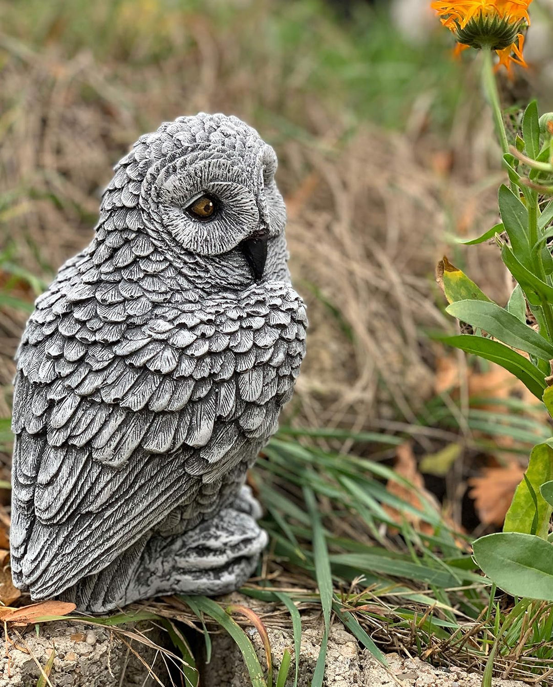 Stone and Style Steinfigur Uhu Kauz Steinguss frostfest wetterfest Gartenfigur