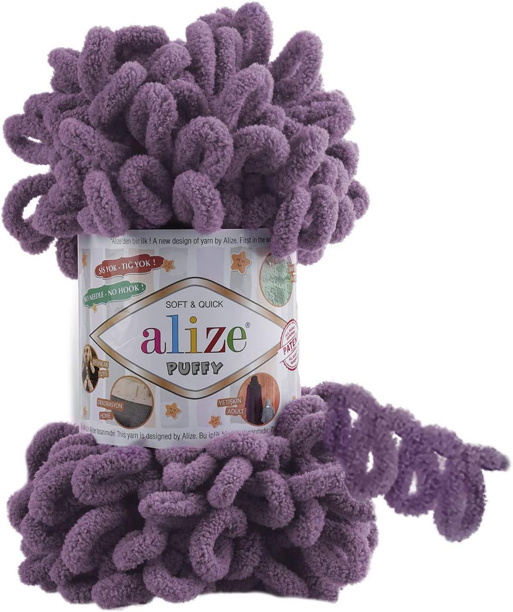 Alize Puffy Babydecke-Garn, 5 Knäuel, 500 g, 45,7 m, 100 % Mikro-Polyester, weiches Garn, Babydecke,