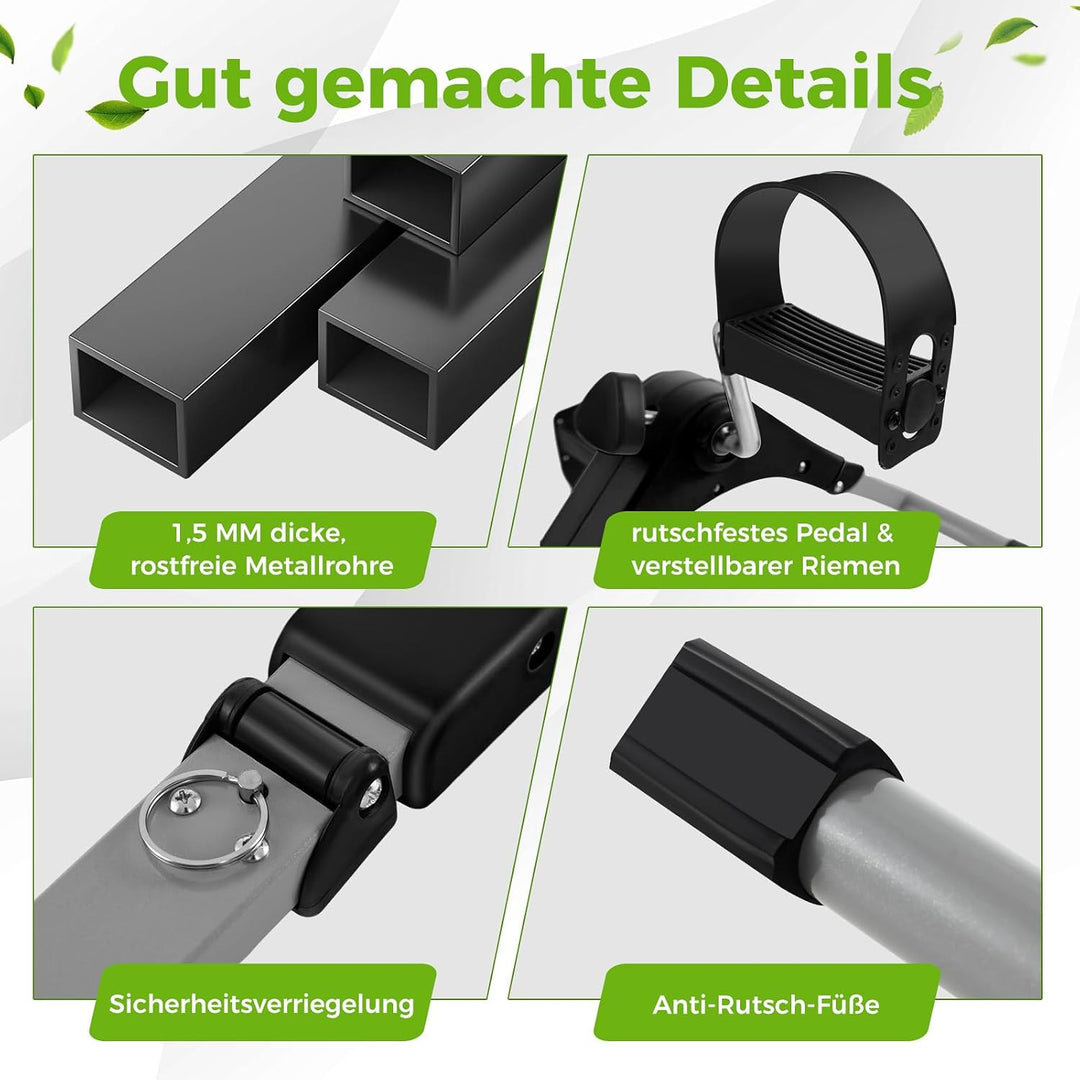 COSTWAY Pedaltrainer unter dem Schreibtisch, Arm und Beintrainer klappbar mit verstellbarem Widersta